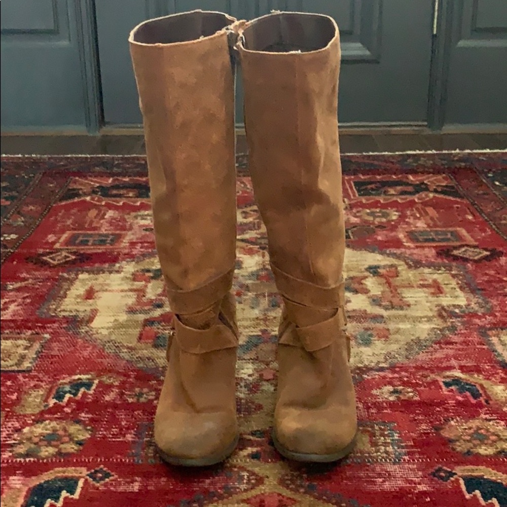 Brown knee high boots